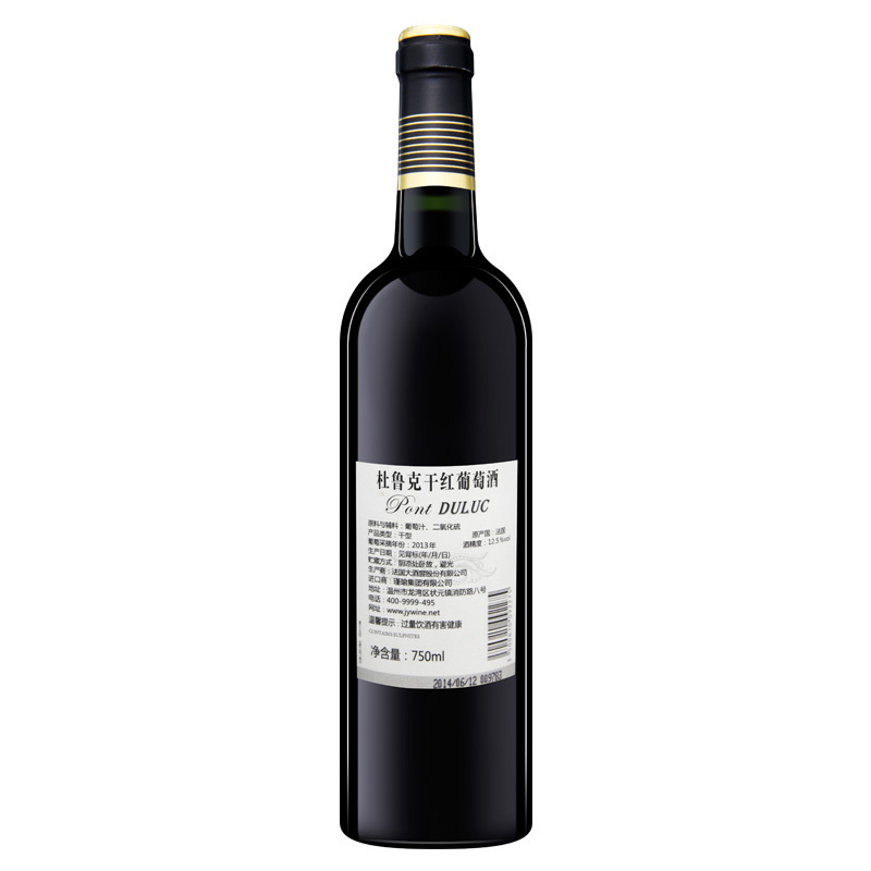 法国波尔多AOP级原瓶进口 杜鲁克干红葡萄酒750ml*6 木箱装