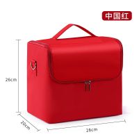 纹绣工具箱专业手提便携小号美睫嫁接睫毛工具箱大容量多层化妆箱 红色