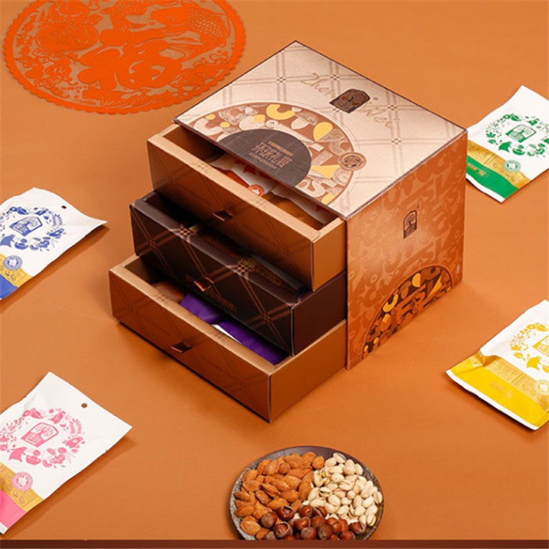 臻味坚果干果礼盒1680g 原料进口每日坚果零食炒货大礼包开心果核桃 环球礼宴(三层礼盒)