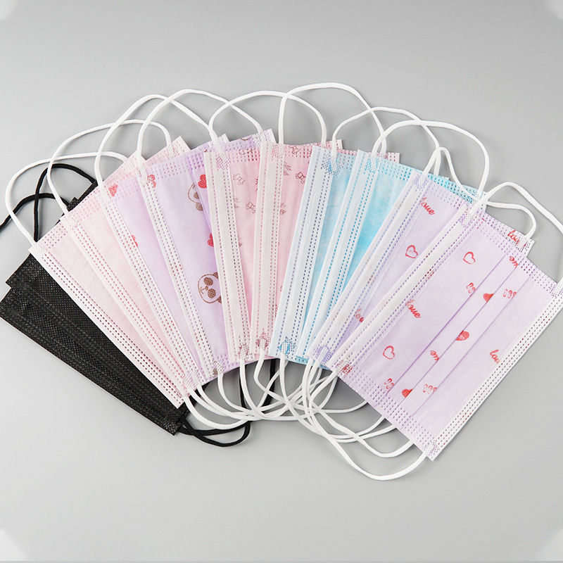 鸣宇一次性非医用口罩印花儿童小孩专用防尘薄款透气男女学生三层批发