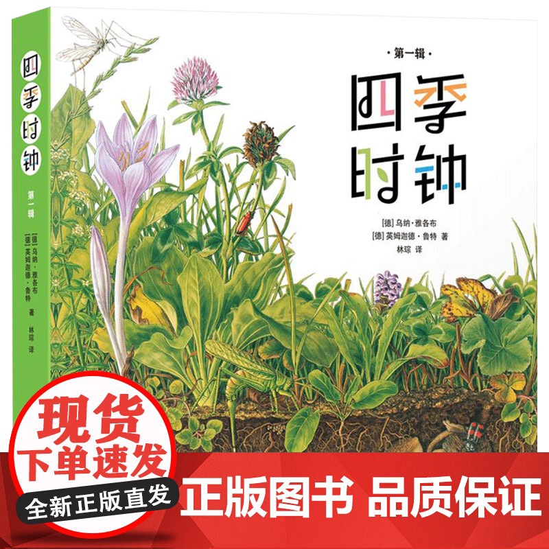 最美的科普第一辑全套6册系列四季时钟草地时钟大地时钟蝴蝶树木花的时钟乌纳雅各布绘本小学生三四年级课外书籍9-12岁耕林童高清大图
