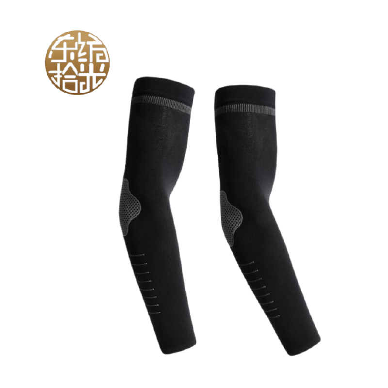 东纺拾光 DF2026 男款冰丝透气防晒袖套无指款黑色 1双/包高清大图