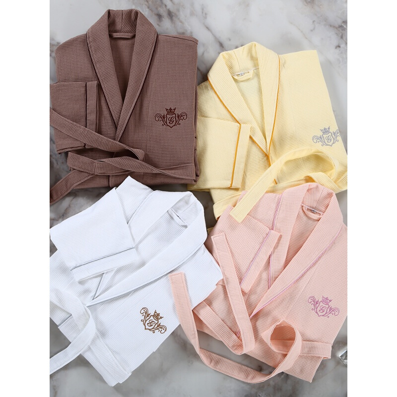 五星级酒店棉浴袍华夫格棉睡衣浴衣情侣夏季男女薄款睡袍定制