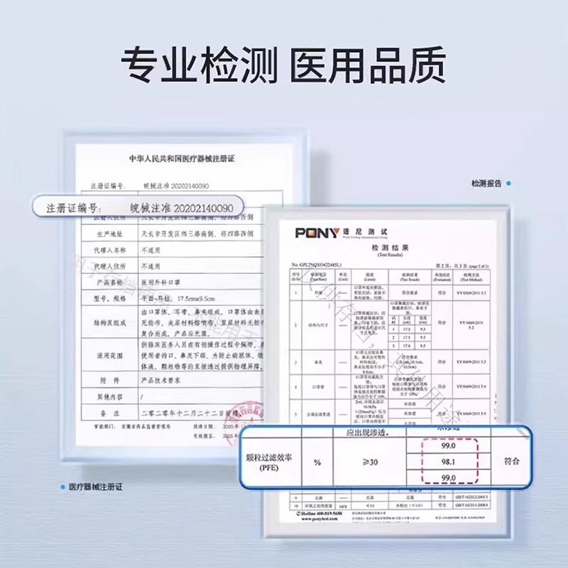 [200片医用外科口罩]爱护佳一次性使用医用灭菌口罩成人防护防尘防雾霾防飞沫三层过滤熔喷布透气苏宁自营高清大图
