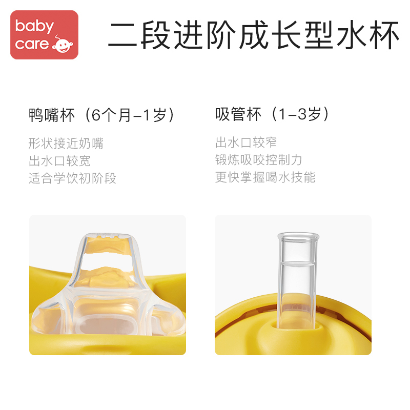 babycare婴儿学饮杯6个月宝宝喝水杯儿童吸管杯外出携带防摔PPSU款-80ml-科洛玫