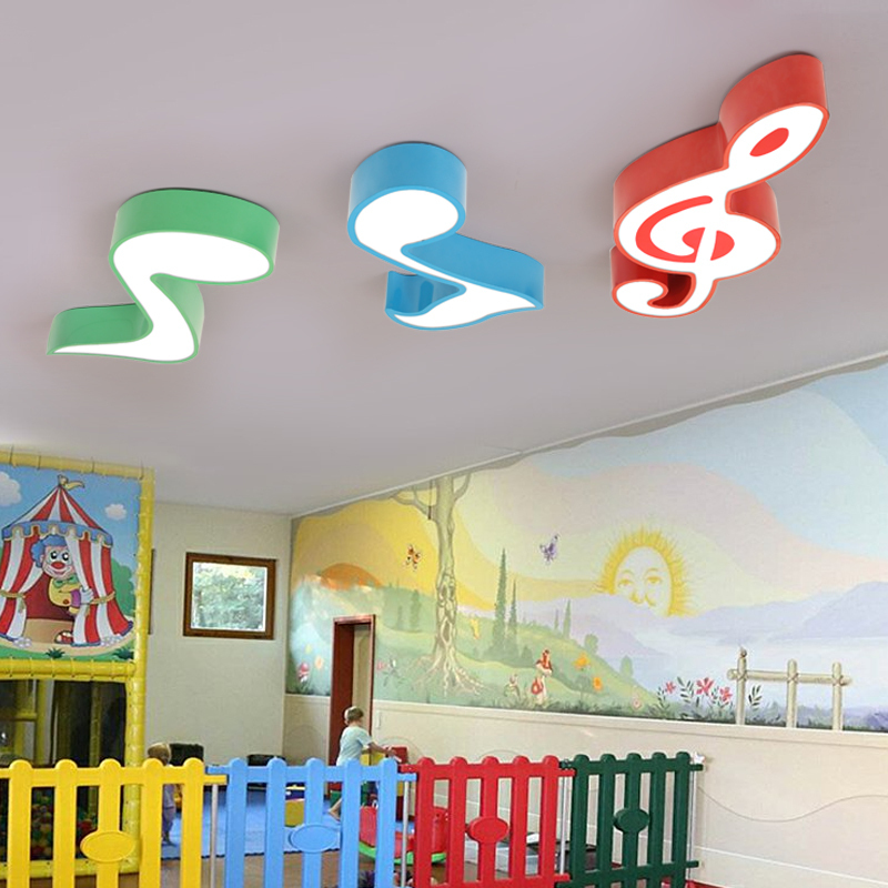 幼儿园音乐音符灯教室灯LED儿童吸顶灯舞蹈室灯创意马卡龙造型灯