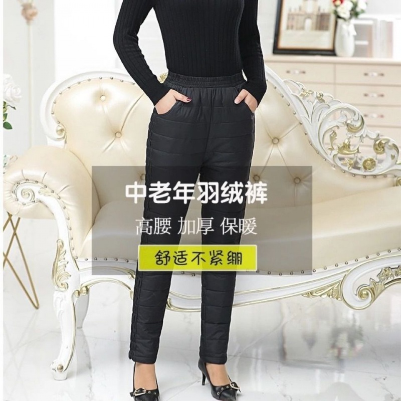 冬季女士棉裤中老年外穿直筒弹力大码女士保暖长裤高清大图