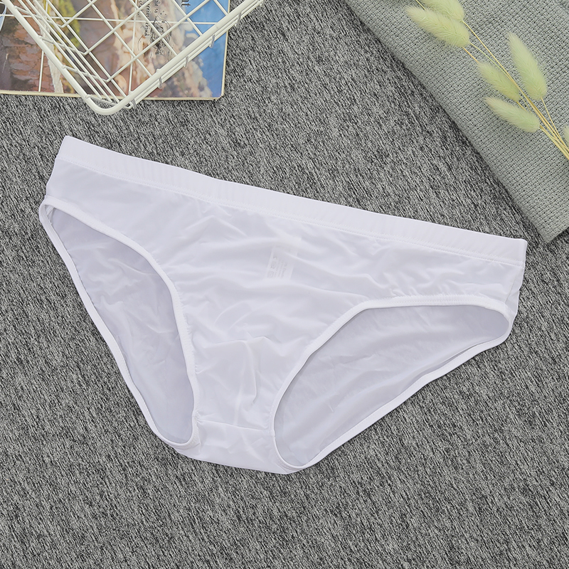 suntek男士冰丝透明一片式内裤超薄性感三角裤丝滑透气潮男青年短裤速