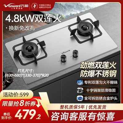 万和(Vanward) 4.8kW大火力燃气灶 JZY-B9B50（液化气）