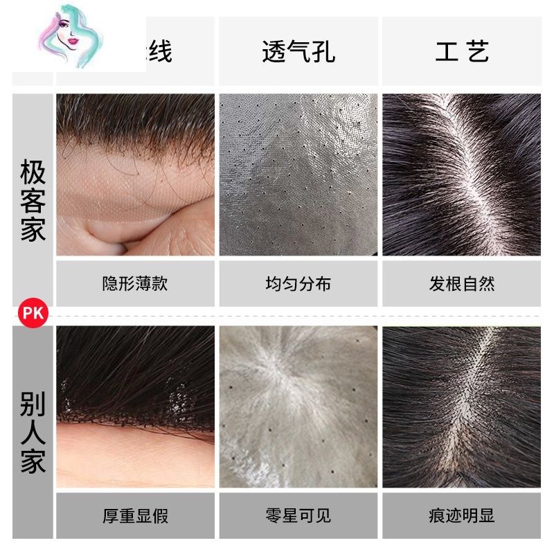 木男士发际线补发前额韩版帅气发块隐形无痕逼真 假发