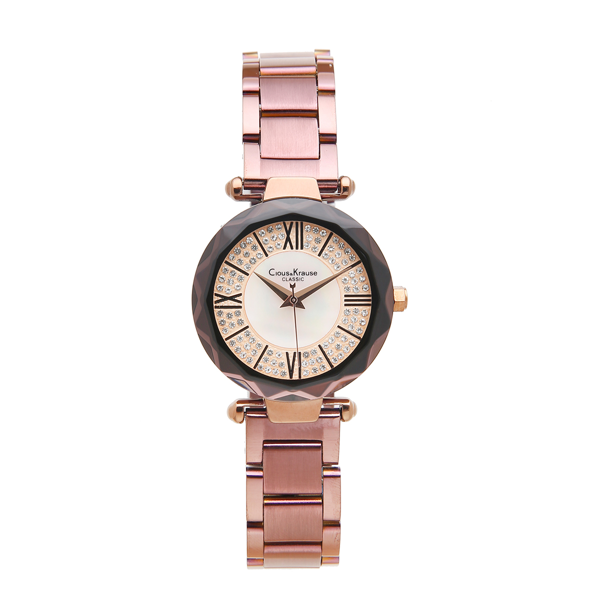 clouskrause女士真贝壳满钻钢表带30米生活防水石英表cko19s0016a参数