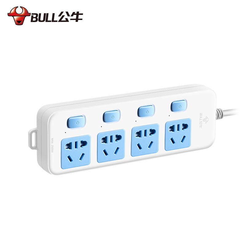 公牛(BULL)GN-315新国标插座/插线板/插排/排插/接线板/拖线板 4位分控全长1.8米