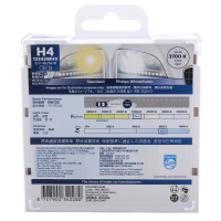 飞利浦(PHILIPS)璀璨之光H4升级型汽车灯泡大灯灯泡近光灯远光灯卤素灯2支装 增亮60%时尚白光