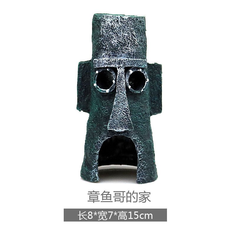 鱼缸造景装饰海绵宝宝公仔水族箱卡通树脂小摆件鱼虾躲避屋