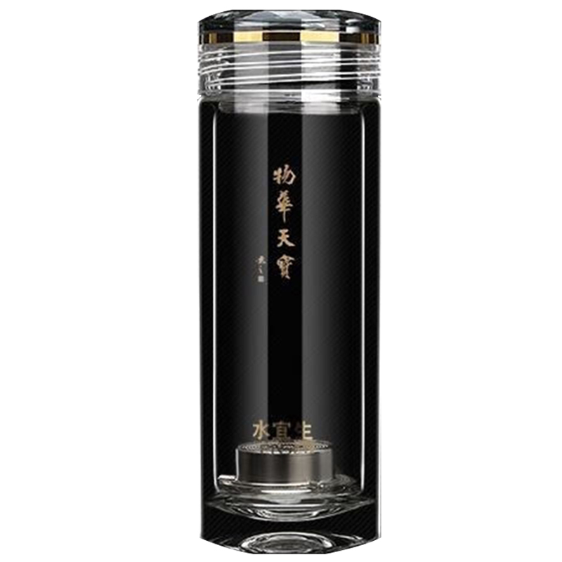 水宜生玻璃杯380ml钻石切面工艺玻璃内盖不起雾G909