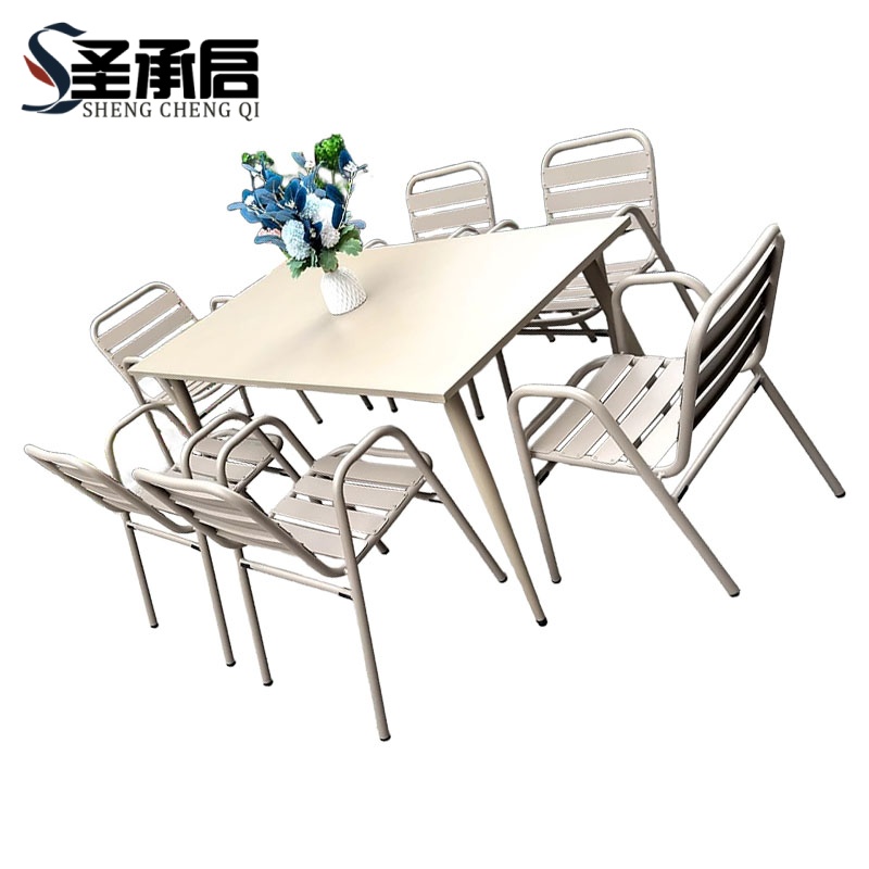 圣承启 户外桌椅 120长桌X6椅 套高清大图