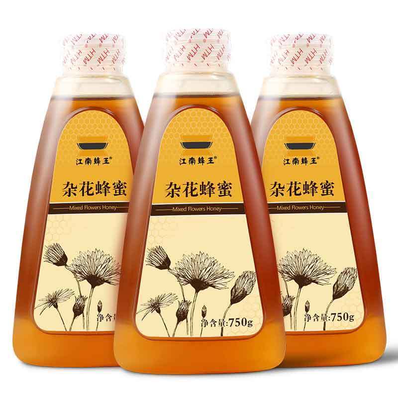 江南蜂王(Jiang nan queen bee) 杂花蜂蜜 750g/瓶X3瓶组合装 滋补蜂蜜 百花蜜 多种花蜂蜜