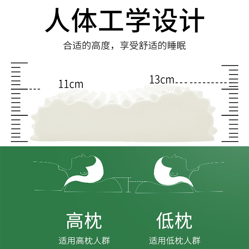 苏宁宜品天然乳胶枕芯天然橡胶护脊助眠狼牙按摩成人