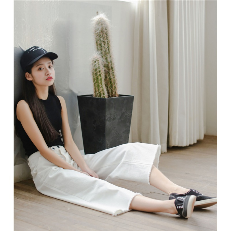 18阔腿裤女夏温柔风裤子阔腿九分裤女宽松裤子女高腰怪味少女裤子