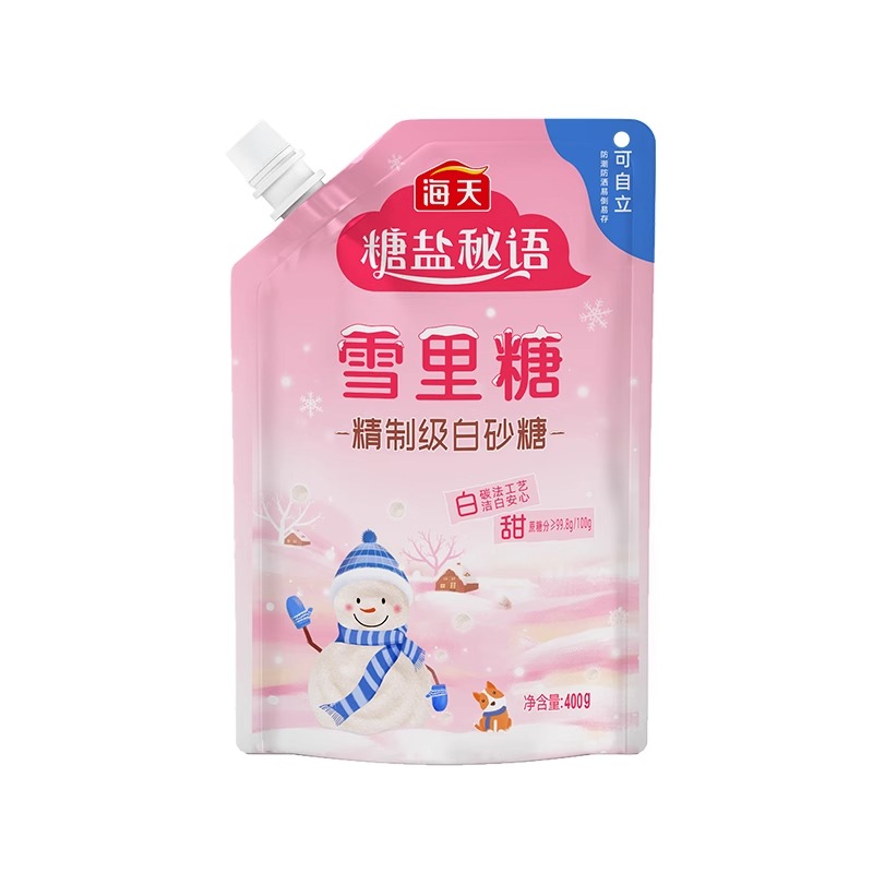 海天雪里糖400g袋装精制级白砂糖蔗糖碳化糖细白糖幼砂糖带嘴立【SF】 海天雪里糖400g*1袋