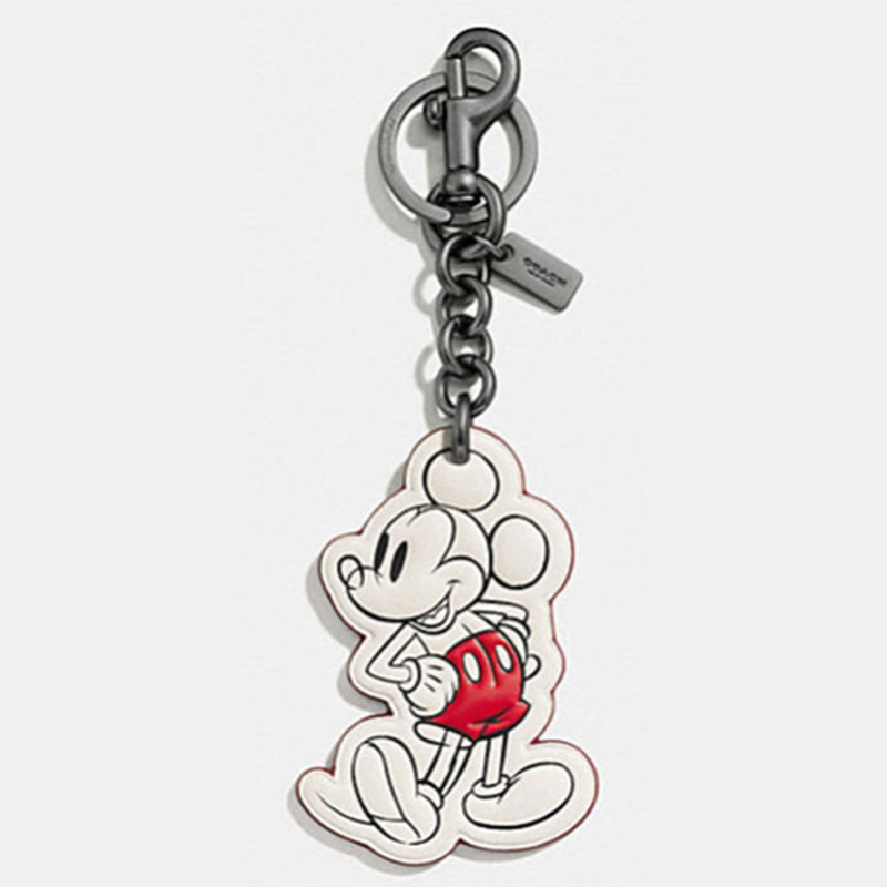 [直营]Disney x Coach 蔻驰 联名限量版 米奇匙扣包包挂饰 牛皮 箱包配件