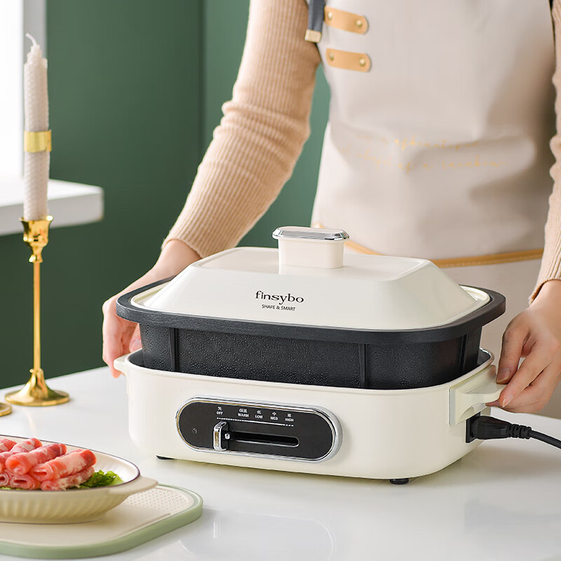 finsybo 萝赛塔多功能料理锅 F- EG04 白色 4L高清大图