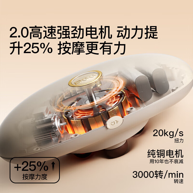 PGG 艾灸热敷暖宫揉腹仪 W2 米黄(充电款5000mA)高清大图