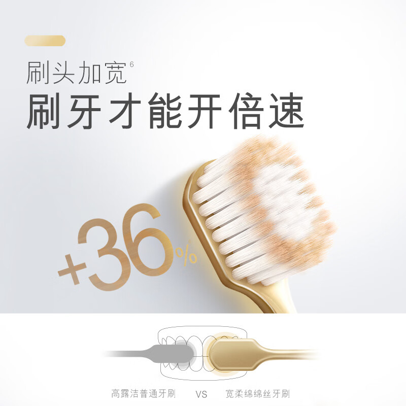 高露洁48孔宽头护龈超细软毛宽柔绵绵丝牙刷轻适刷双支装*3(6支装)高清大图