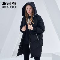 波司登女中长款时尚连帽加厚冬季羽绒服外套B80142540DS