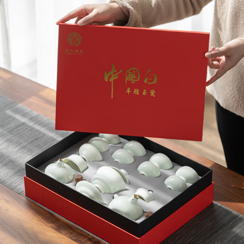 苏氏陶瓷家居器皿苏氏陶瓷翡翠玉瓷功夫茶具侧把壶8杯青瓷泡茶壶茶杯高清大图