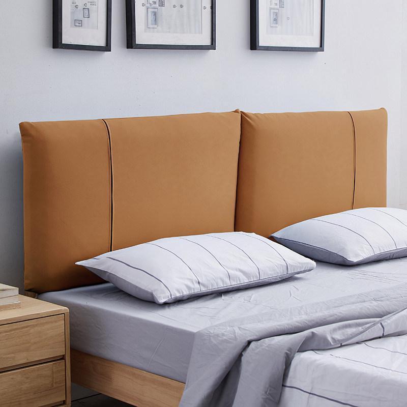家柏饰(CORATED)免洗科技布床头靠垫软包双靠背贴墙自粘榻榻米靠枕 现代简约 5601-10#橘橙色 155*55*8厚有床头款