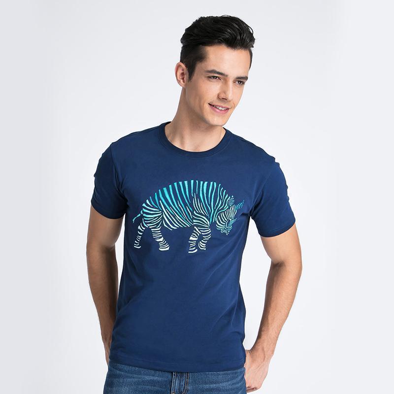 baleno班尼路t恤男动物印花短袖男士体恤潮流新款圆领上衣男参数