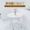 简约餐桌折叠圆形4人吃饭桌家用户外摆摊便携出租房宿舍桌子 70CM加高 蓝底花