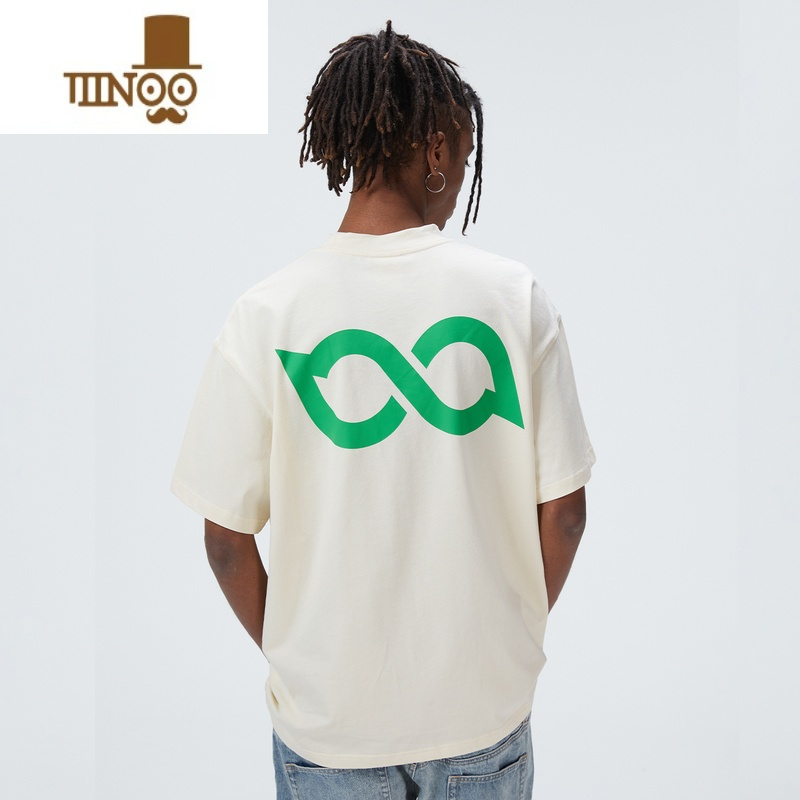 yanxu新logo胶印t恤美式高街复古国潮牌流行情侣短袖男款