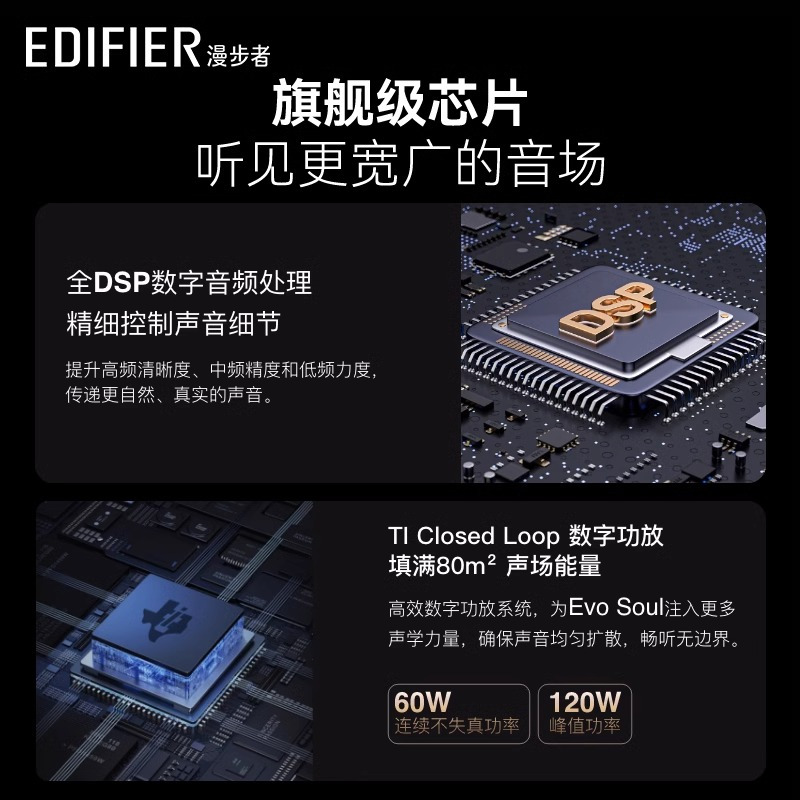 EDIFIER/漫步者Evo Soul蓝牙音箱高音质音响大音量低音炮家用花再 流光黑高清大图