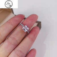钻戒戒指女款1克拉钻石戒指纯银饰品镀铂金七夕戒指情侣 JiMi