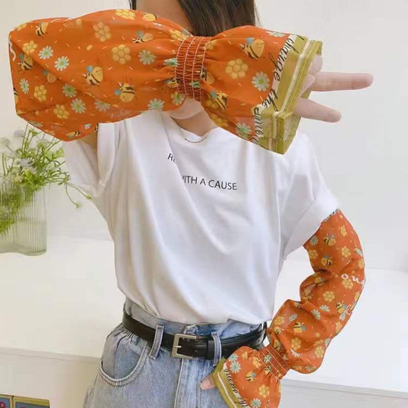 宽松冰丝袖套防晒冰袖女ins网红夏季护臂套袖子开车骑车手套百搭莎丞图片