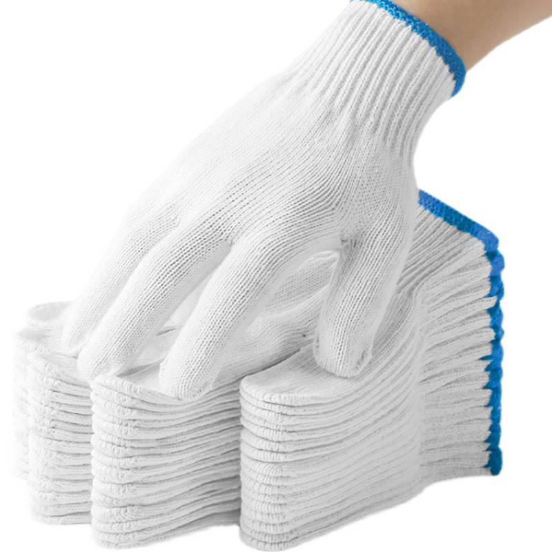 海亚森 M4083 MAX 精品600g棉线蓝边手套 12双/包高清大图