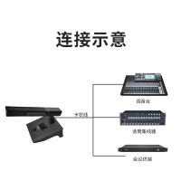 润普Runpu RP-YXD812 国产化专业有线电容会议麦克风台式鹅颈话筒方杆短杆可插拔式航空插四针咪杆