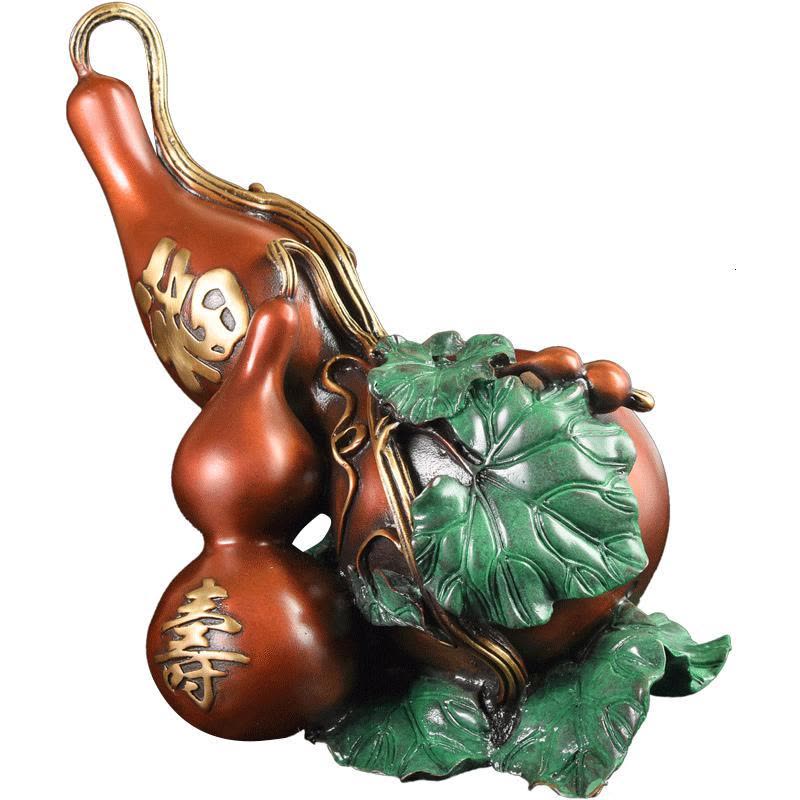 美帮汇铜葫芦 彩绘福寿葫芦摆件客厅宝葫芦特大号图片
