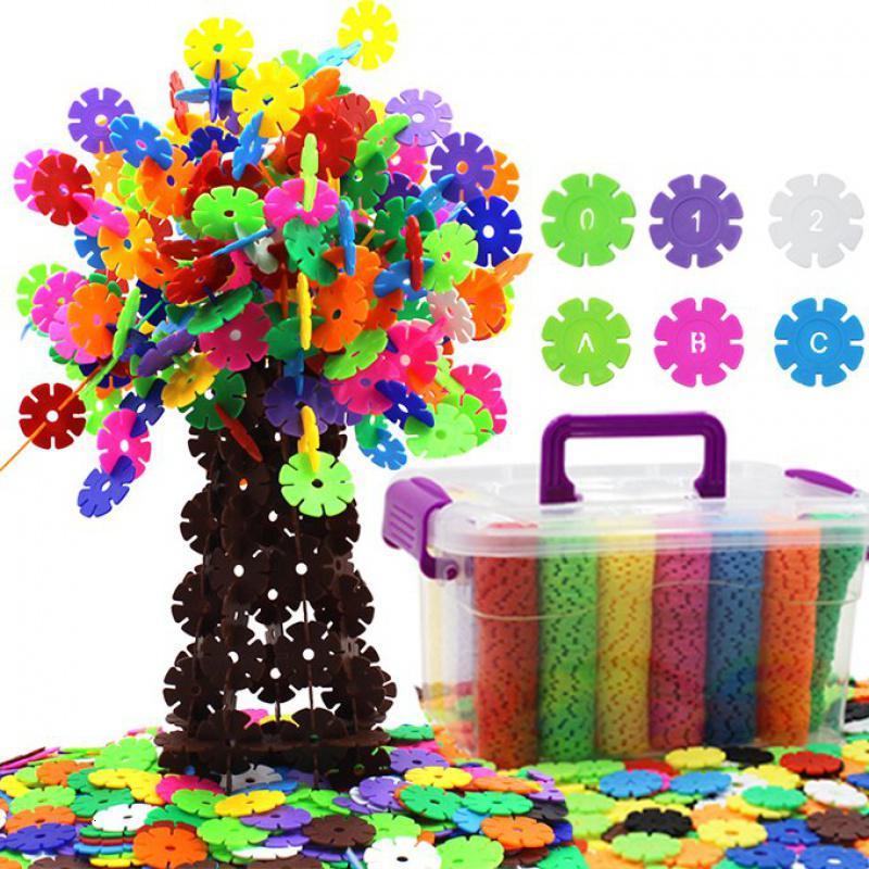 儿童小孩玩具大号雪花片积木拼插男孩拼装加厚雪花片男孩玩具 加厚大号4cm【600片豪华礼盒装】