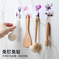 无痕挂钩贴彩色墙上门后卫生间厨房收纳置物架子免打孔自粘钩|升级强力金色 50个装