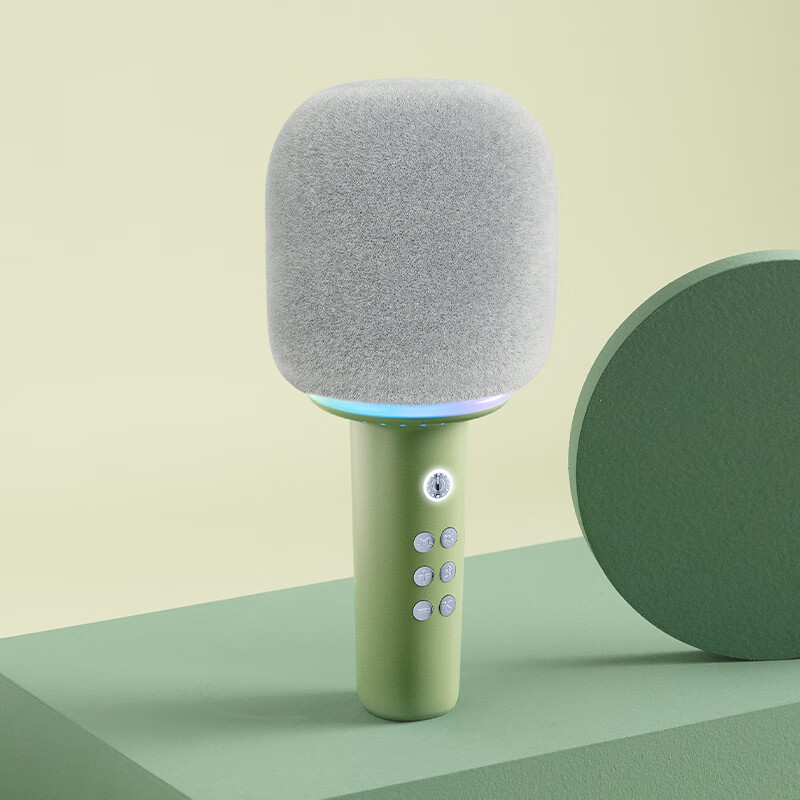 猫王灵感棒棒糖麦克风唱歌儿童话筒音响一体无线蓝牙K歌家庭用KTV 抹茶绿高清大图