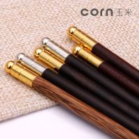 玉米(corn)创意金属头儿童筷子 紫檀木18cm1双(金头)礼品筷子实木无漆无蜡 家用宝宝筷单1双 木质餐具 家用筷