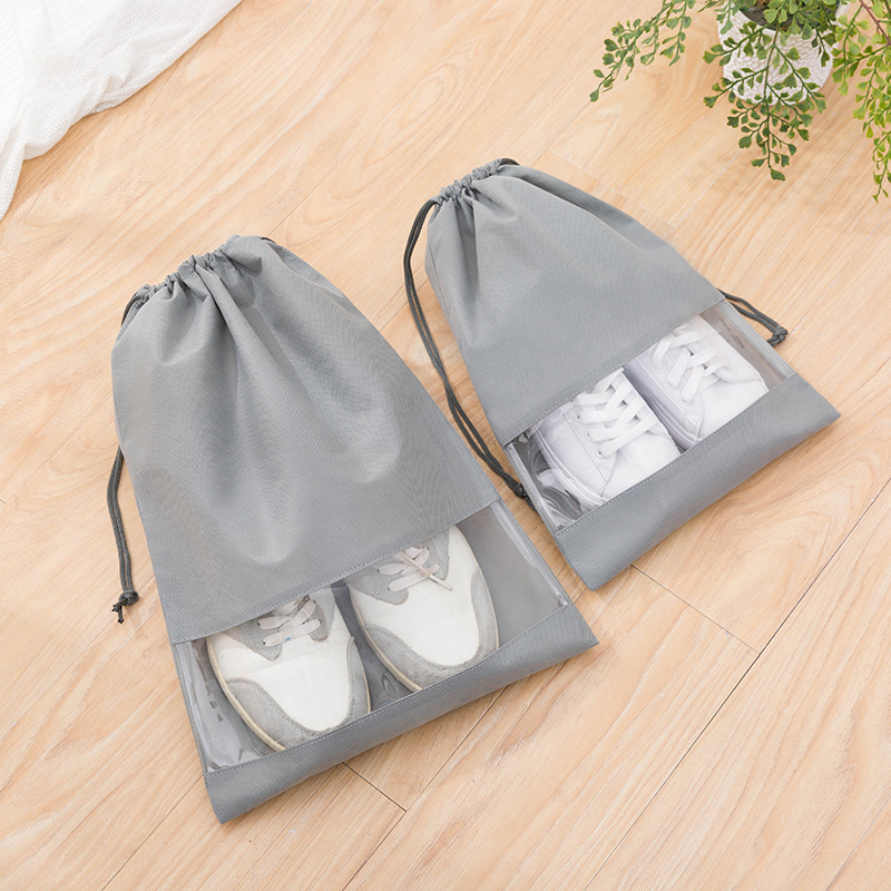 10个装旅行鞋子收纳袋多双整理束口防尘包神器透明家用便携鞋袋子