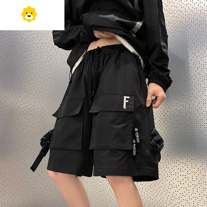 fish basket美式机能风工装短裤男款夏季潮牌高街五分裤宽松直筒男士