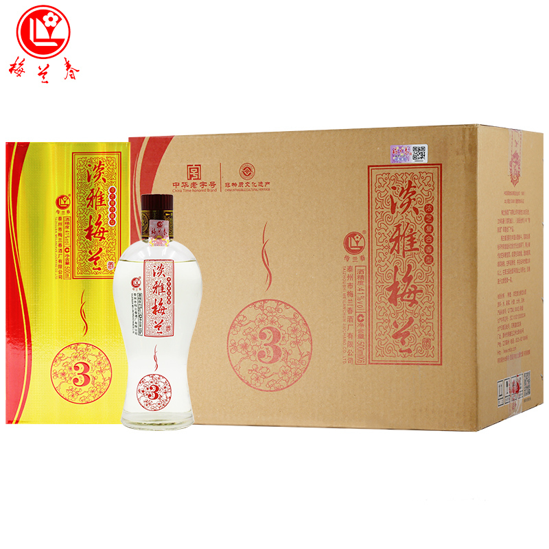 梅兰春 41.8度淡雅3 500ml整箱 浓芝复合香型白酒 百姓口粮酒 中华老字号 产自江苏泰州