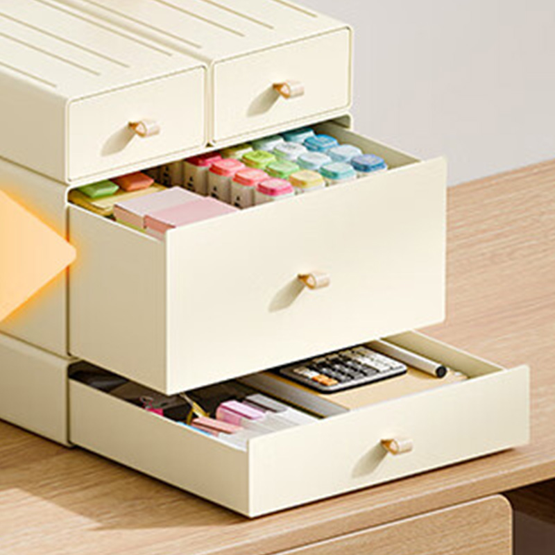 太力收纳盒办公桌面收纳化妆品宿舍书桌整理盒4个装ATT448高清大图