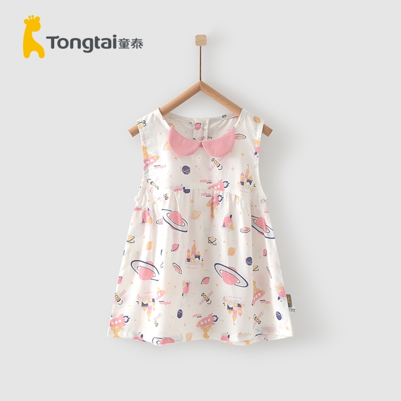 童泰(TONGTAI)夏季款1-4岁婴幼儿裙子女宝宝休闲时尚居家外穿套头轻薄背心裙儿童裙子高清大图