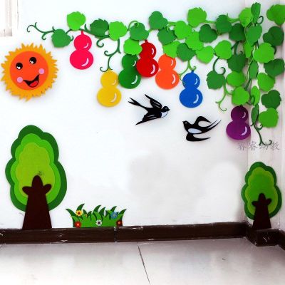 2018学校幼儿园教室墙面装饰黑板报环创主题布置材料班级文化新葫芦区